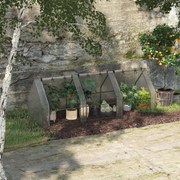 Mini-estufa de jardim, mini-estufa em túnel, 270 L x 90 L x 90 A cm, telhado pontiagudo, aço, PE de alta densidade 140 g/m², proteção anti-UV, janelas