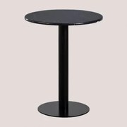 Mesa De Bar Redonda Mármore (ø60 Cm) Rocher Mármore Preto & Preto - Sklum