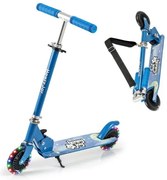 Scooter leve dobrável com guidão ajustável em altura e luz LED para crianças - rosa