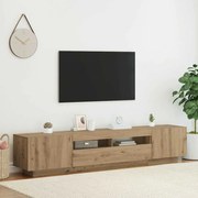 vidaXL Móvel de TV com luzes LED derivados madeira carvalho artisiano