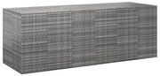 vidaXL Caixa p/ almofadões de jardim 291x100,5x104 cm vime PE cinzento