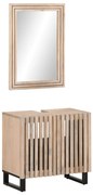 vidaXL 2 pcs conj. móveis p/ casa de banho madeira mangueira maciça