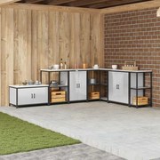 vidaXL Armário de Armazenamento para Cozinha Prata 60 x 50 x 92 cm
