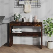 vidaXL Mesa consola 102x30x80 cm derivados de madeira carvalho fumado