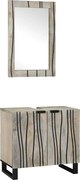 vidaXL Conjunto de Móveis para Banheiro com prateleira 2 pcs Branco