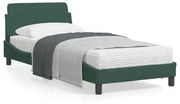 vidaXL Estrutura de cama sem colchão 90x200 cm veludo verde-escuro
