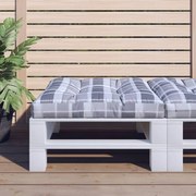 vidaXL Almofadão p/ sofá de paletes 70x70x12 cm tecido xadrez cinzento