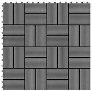 vidaXL Ladrilhos de pavimento 22 pcs WPC 2m² 30x30 cm cinzento