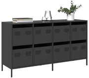 vidaXL Aparador 135x39x73,5 cm aço laminado a frio preto
