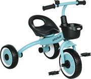 AIYAPLAY Triciclo para Crianças de 2 a 5 anos com Assento Ajustável Cesta Buzina e Pedais e 3 Rodas 70,5x53x58 cm Azul | Aosom Portugal