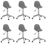 3086062 vidaXL Swivel Dining Chairs 6 pcs Light Grey Fabric (3x333465)