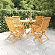 vidaXL 5 pcs conjunto de jantar para jardim madeira de teca maciça