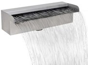 vidaXL Fonte para piscina retangular 30 cm aço inoxidável