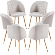 Pack 6 Cadeiras Velt Tecido - Beige