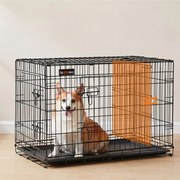 Gaiola para cães L 92,5 x 57,5 x 64 cm com portas Com parede divisória amovível Preta