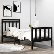 Estrutura de cama pequena solteiro 75x190 cm madeira preto