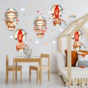 Adesivo de parede infantil - Viagem de balão
