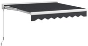 Outsunny Toldo Retrátil Elétrico ou Manual 250x200 cm Toldo Portátil para Varanda com Controlo Remoto Manivela Manual Cinzento Escuro
