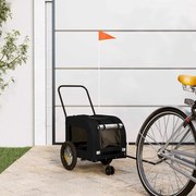 vidaXL Reboque para Bicicleta para Pets - Tecido Oxford Preto e Ferro