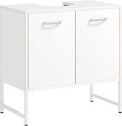 HOMCOM Móvel sob Lavatório Móvel de Banheiro com 2 Portas com Fechamento Suave e Prateleira Ajustável Branco | Aosom Portugal