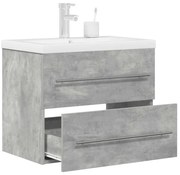 vidaXL 2 pcs conj. móveis casa banho derivados madeira cinza cimento