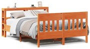 vidaXL Cama sem colchão 135x190 cm madeira pinho maciça castanho-mel