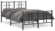 vidaXL Estrutura de cama com cabeceira e pés 120x200 cm metal preto