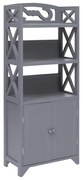 vidaXL Armário de casa de banho 46x24x116cm madeira paulownia cinzento