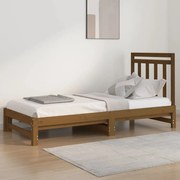 Estrutura sofá-cama de puxar 2x(90x200) cm pinho castanho-mel