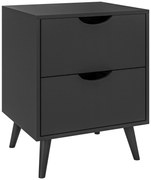 HOMCOM Mesa de Cabeceira Mesa de Noite com 2 Gavetas Estilo Escandinavo para Quarto Sala 40x35x50,5 cm Preto | Aosom Portugal