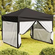 Tenda para festas dobrável com paredes laterais 3x3 m preto