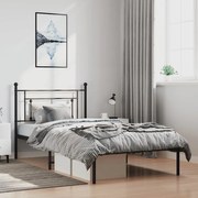 vidaXL Estrutura de cama com cabeceira 100x200 cm metal preto