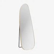 Espelho De Pé Irregular 55x165 Cm Em Alumínio Naruvan Amarelho Ouro - Sklum