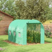Estufa de jardim em forma de túnel 298 x 200 x 197 com 6 m², com sistema de rega integrado, 3 m de comprimento x 2 m de largura, 6 janelas, porta enr