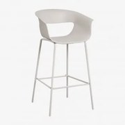 Banqueta Alta Em Polipropileno E Aço Alanys Branco Acinzentado & ↑75 Cm - Sklum