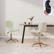 vidaXL Cadeiras de jantar giratórias 2 pcs veludo cor creme