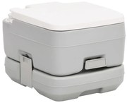 vidaXL Sanita portátil p/ campismo 10+10 L PEAD cinzento e branco