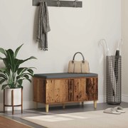 vidaXL Banco de Hall com almofada Madeira antiga 80 x 38 x 46 cm