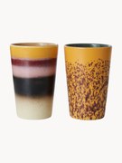 Hand-Painted XL Cups 70's, Set of 2