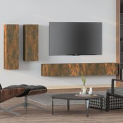 vidaXL Conjunto móveis de TV 4 pcs madeira processada carvalho fumado