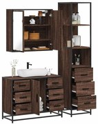 vidaXL 3 pcs conj. móveis WC derivados madeira cor carvalho castanho