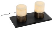 LED Conjunto de 2 Candeeiros de Mesa Bronze Escuro RGBW Recarregáveis - Alessia Art Deco