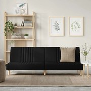 vidaXL Sofá-cama tecido preto