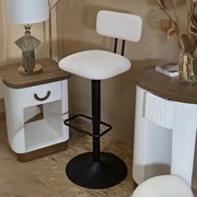 CONJUNTO DE 2 BANCOS DE BAR COM ELEVAÇÃO 41X47,5X85-106,5 (ASSENTO CM 61-83 CM) BRANCO