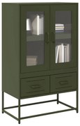 vidaXL Móvel alto 68x39x111,5 cm aço verde azeitona