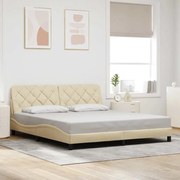 vidaXL Estrutura de cama sem colchão 180x200 cm tecido cor creme