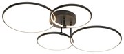 Candeeiro de teto preto com LED 3 níveis de intensidade 4 luzes - Joaniqa Moderno