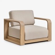 Poltrona De Jardim Com Apoios De Braços Em Madeira De Acácia Brivori Marrom Acácia Claro - Sklum