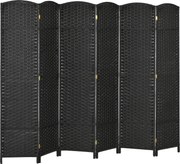 HOMCOM Biombo de 6 Painéis Separador de Ambientes Dobrável 240x170 cm para Sala de Estar Dormitório Escritório Preto | Aosom Portugal