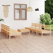 9 pcs conjunto lounge de jardim pinho maciço